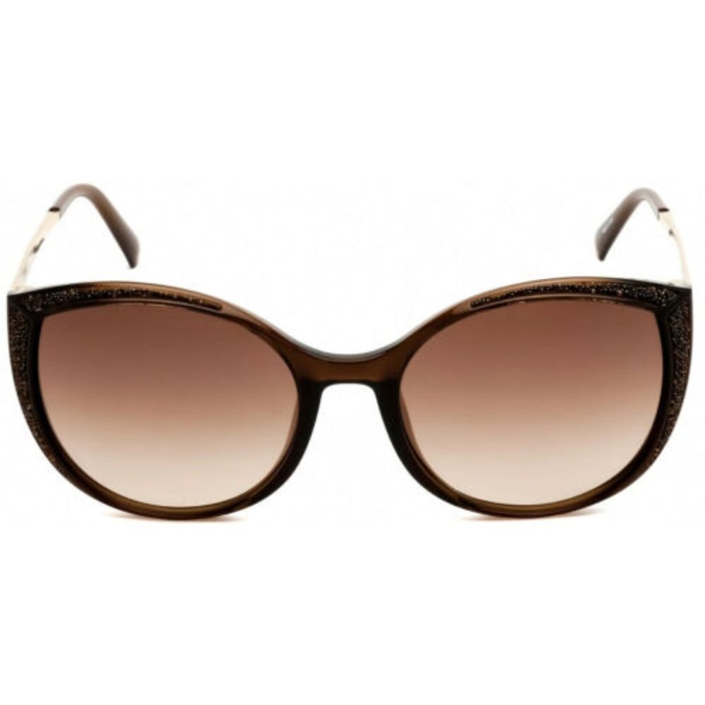 Swarovski SK 168 45F Brown Glitter Round Cat Sunglasses - Picture 6 of 7